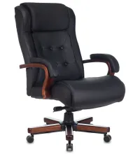 Кресло руководителя Бюрократ T-9926WALNUT черный кожа крестов. металл/дерево