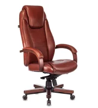 Кресло руководителя Бюрократ T-9923WALNUT светло-коричневый Leather Eichel кожа крестовина металл/дерево